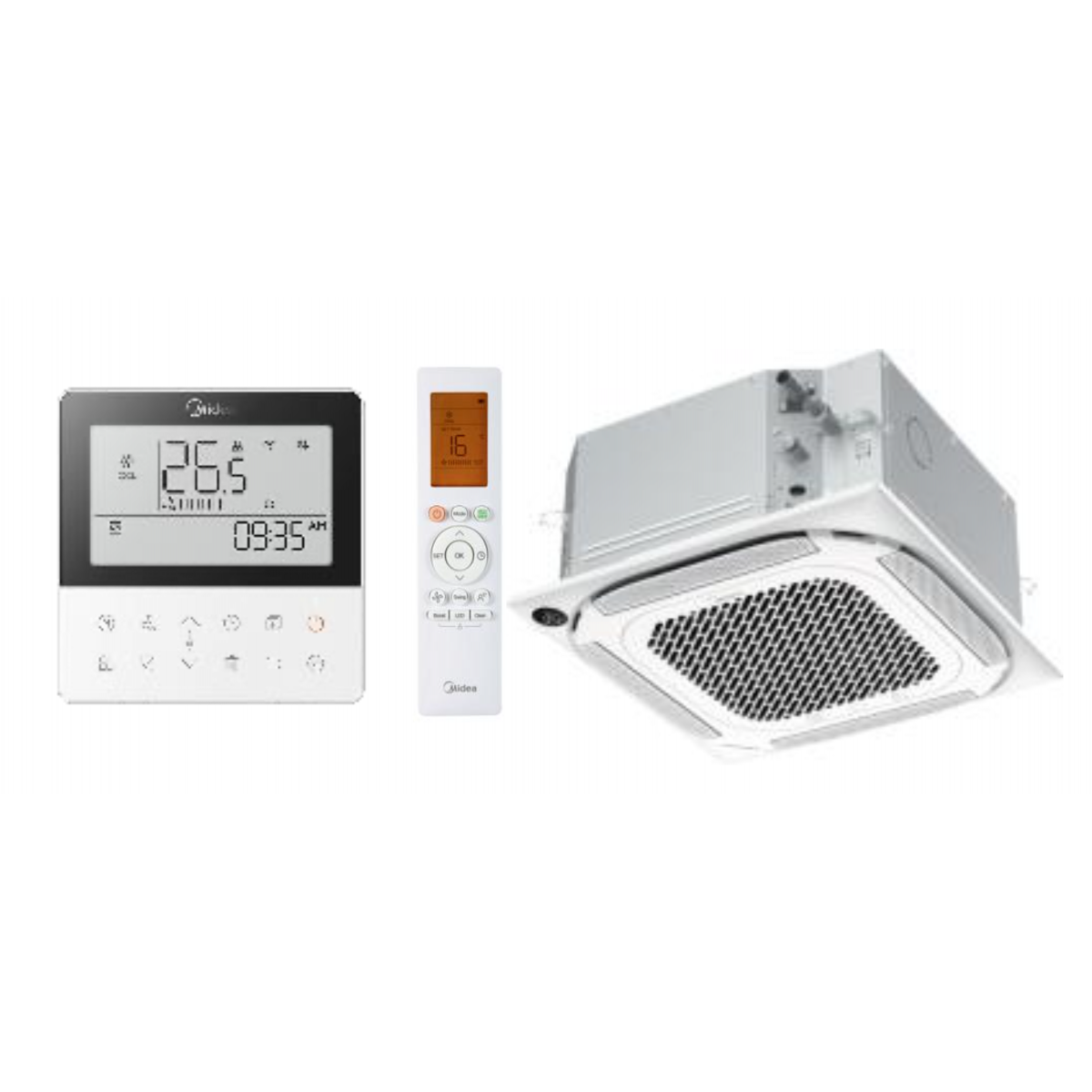 Šilumos siurblio MIDEA MULTISPLIT INVERTER kasetinis MCA4U-18HRFNX-QRD1W(GA) vidinis blokas, šildymo galia 5,6 kW, Šaldymo 5,0 kW Freonas R32 Šilumos siurblio MIDEA MULTISPLIT INVERTER kasetinis MCA4U-18HRFNX-QRD1W(GA) vidinis blokas, šildymo galia 5,6 kW, Šaldymo 5,0 kW Freonas R32
